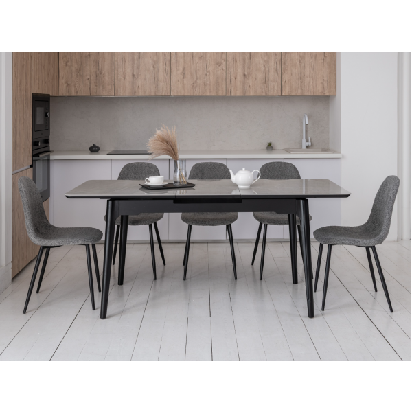 Стілець N-160 сірий букле + чорний