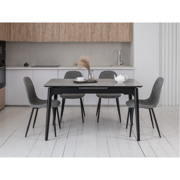 Стілець N-160 сірий букле + чорний