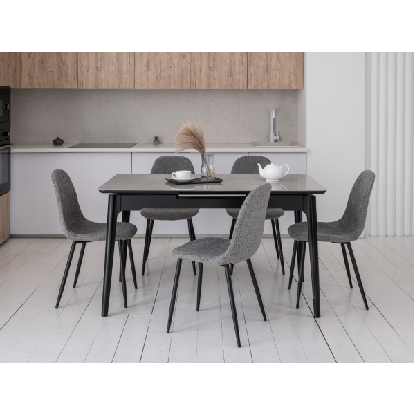 Стілець N-160 сірий букле + чорний