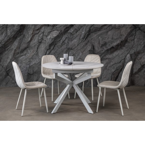 Стілець N-165 меренга велюр + айворі