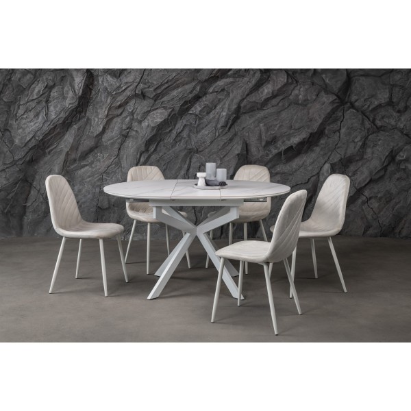 Стілець N-165 меренга велюр + айворі