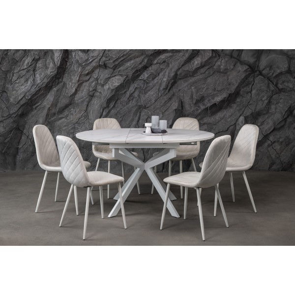 Стілець N-165 меренга велюр + айворі