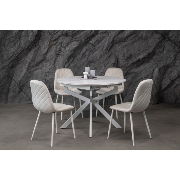 Стілець N-165 меренга велюр + айворі