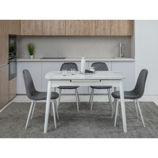 Стілець N-165 сірий велюр + білий