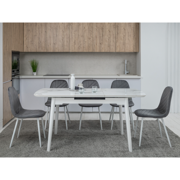 Стілець N-165 сірий велюр + білий