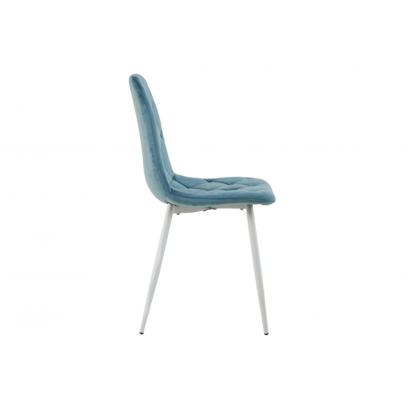 Стілець N-41 блакитний топаз велюр + білий