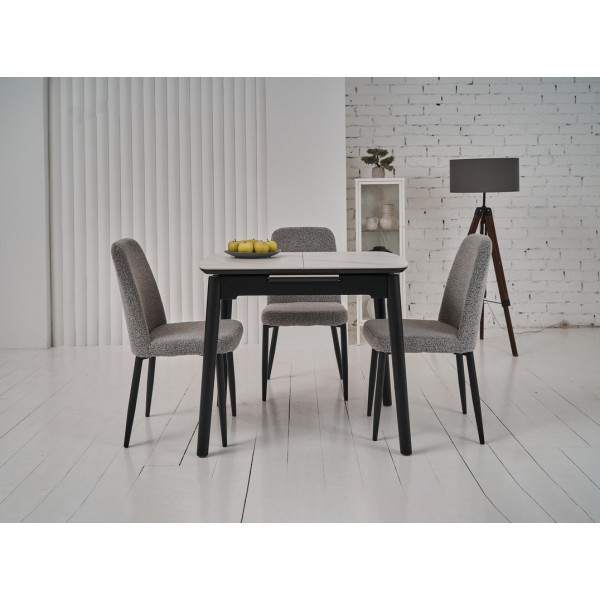 Стілець N-44 світло - сірий + чорний