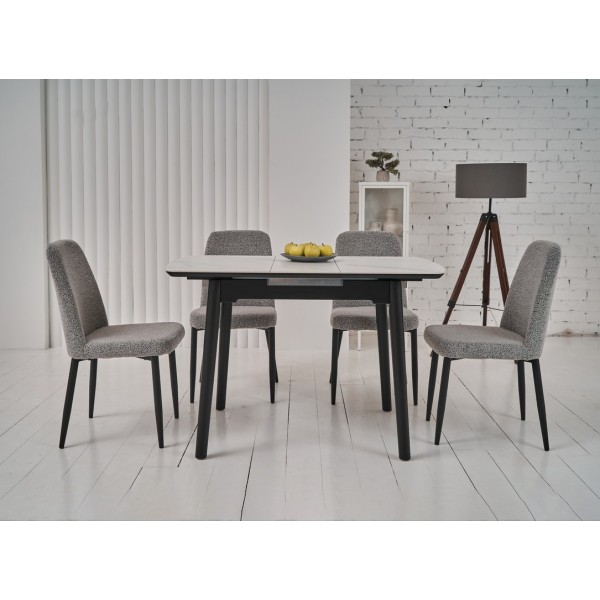 Стілець N-44 світло - сірий + чорний