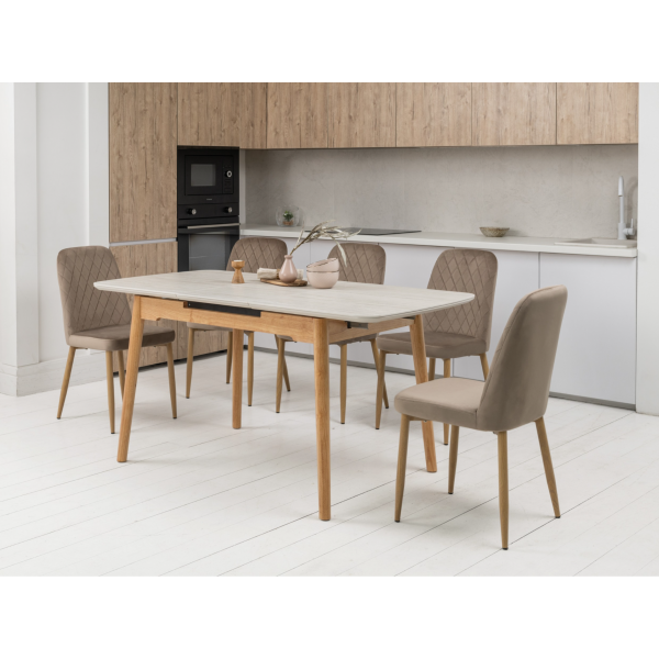 Стілець N-44 капучино велюр + дуб