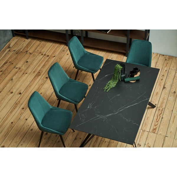 Стілець M-72 смарагдовий + чорний