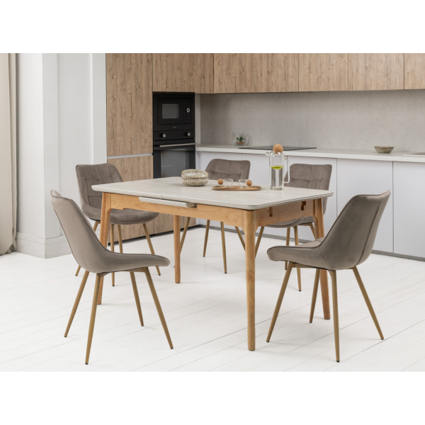 Стілець N-45 капучино велюр + дуб