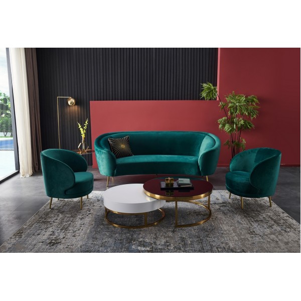 Софа "Сильвія" смарагдовий + золото