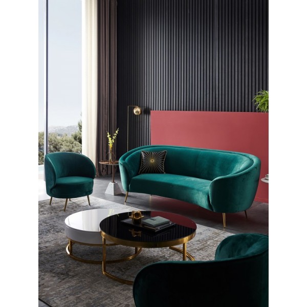 Софа "Сильвія" смарагдовий + золото