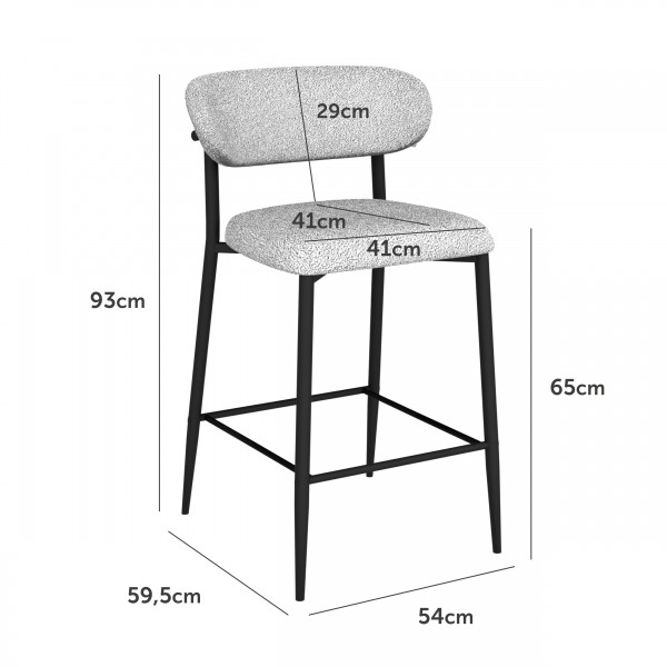 Напівбарний стілець B-160 натуральний + чорний