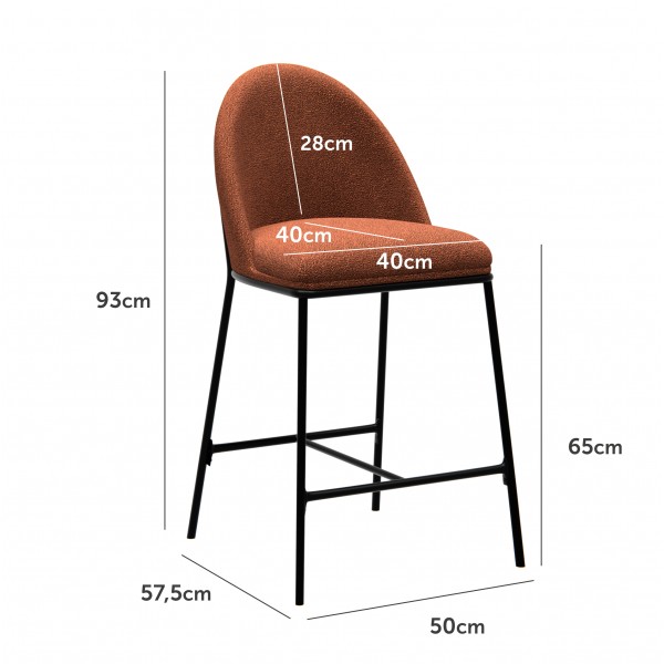 Напівбарний стілець B-150 теракотовий + чорний