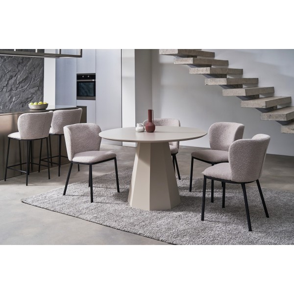 Стіл круглий поліуретановий МДФ TM-200 теплий пісок