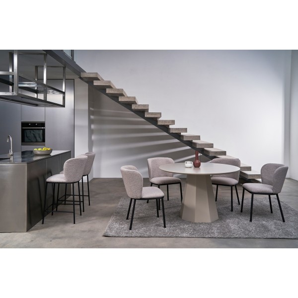 Стіл круглий поліуретановий МДФ TM-200 теплий пісок