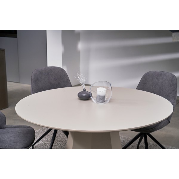 Стіл круглий поліуретановий МДФ TM-200 теплий пісок