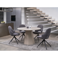 Стіл круглий поліуретановий МДФ TM-200 теплий пісок