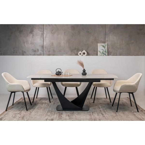 Керамічний стіл Еліо TML-990 крема делікато + чорний