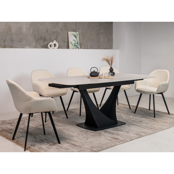 Керамічний стіл Еліо TML-990 крема делікато + чорний