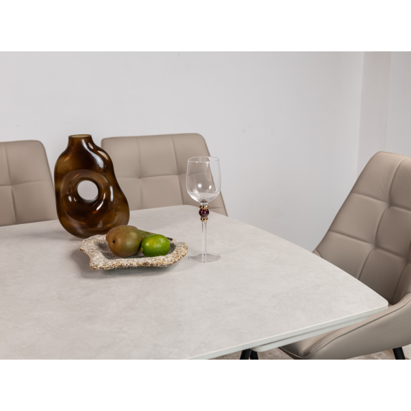 Керамічний стіл Еліо TML-990 крема делікато + чорний