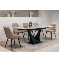 Керамічний стіл Еліо TML-990 крема делікато + чорний