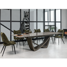 Керамічний стіл Беатріче TML-995 тайгер травертін + коричневий