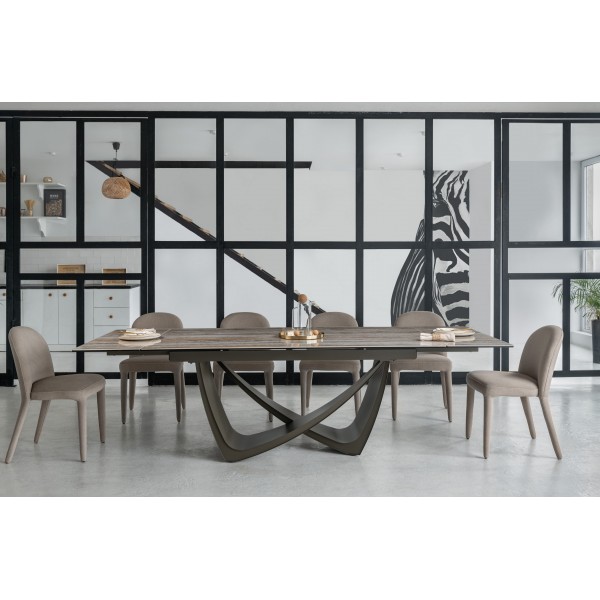 Керамічний стіл Беатріче TML-995 тайгер травертін + коричневий