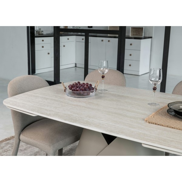 Керамічний стіл Паріс TML-997-1 крема марфіль + бежевий