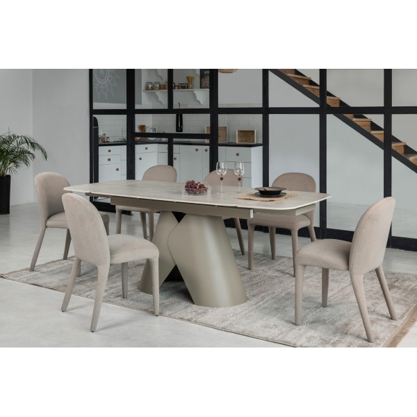 Керамічний стіл Паріс TML-997-1 крема марфіль + бежевий