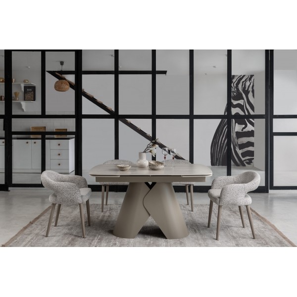 Керамічний стіл Паріс TML-997-1 крема марфіль + бежевий