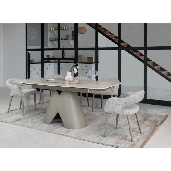 Керамічний стіл Паріс TML-997-1 крема марфіль + бежевий