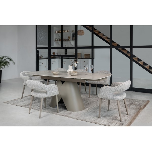 Керамічний стіл Паріс TML-997-1 крема марфіль + бежевий