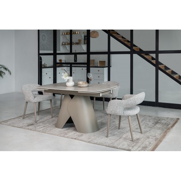 Керамічний стіл Паріс TML-997-1 крема марфіль + бежевий