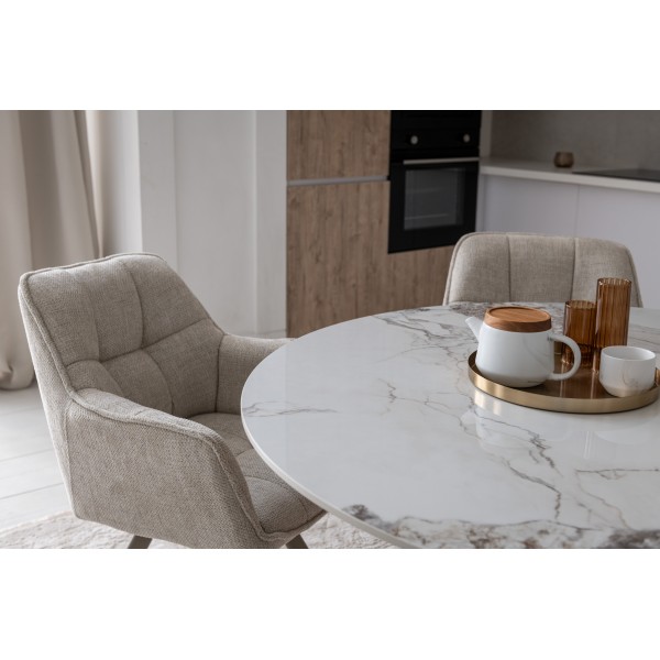 Керамічний стіл Квінто TM-300 голден сенд + дуб