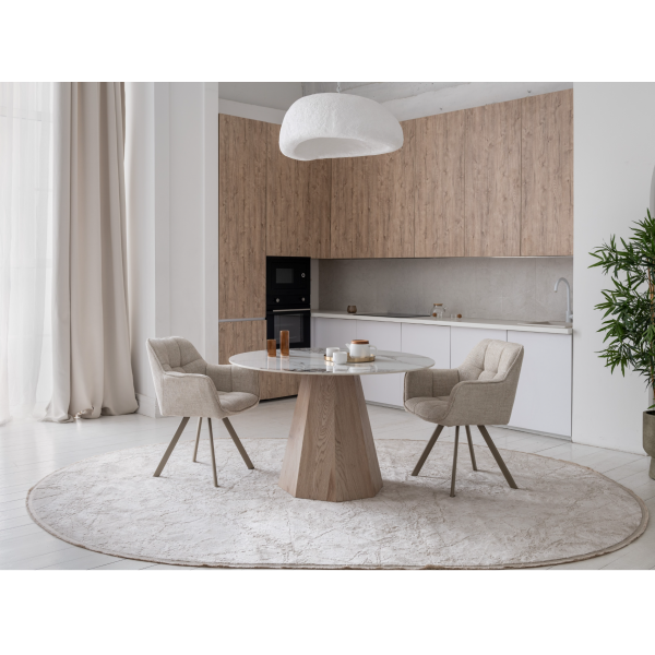 Керамічний стіл Квінто TM-300 голден сенд + дуб