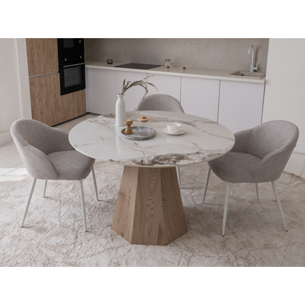 Керамічний стіл Квінто TM-300 голден сенд + дуб