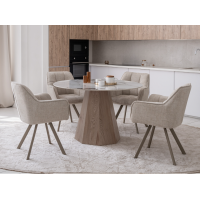 Керамічний стіл Квінто TM-300 голден сенд + дуб