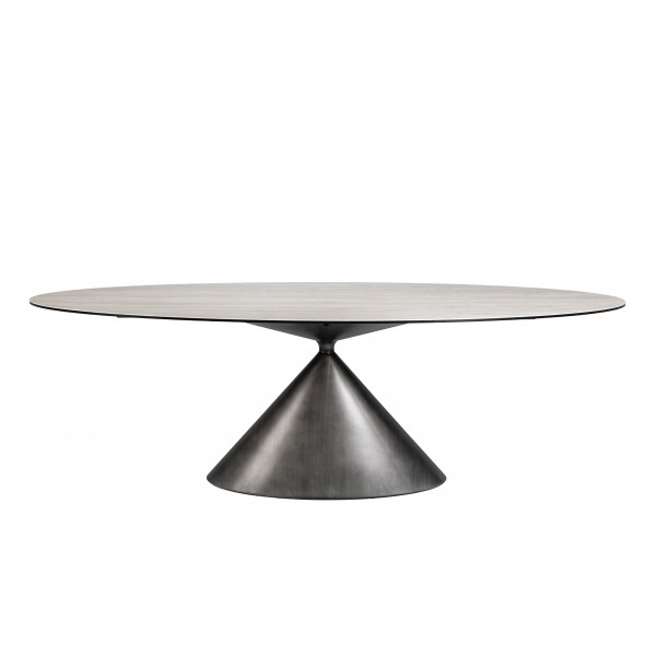 Керамічний стіл Тереза TML-1260 грей травертін + чорний