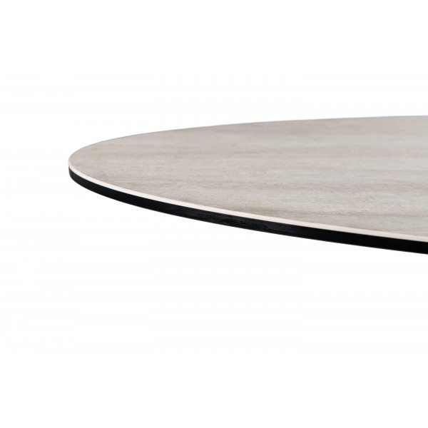 Керамічний стіл Тереза TML-1260 грей травертін + чорний