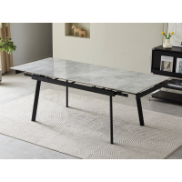 Керамічний стіл TM-98 б'янко каррара грей + чорний