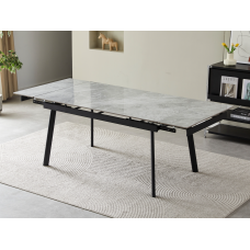 Керамічний стіл TM-98 б'янко каррара грей + чорний