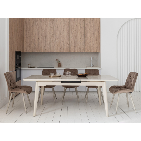 Керамічний стіл TM-125 містік грей + капучино