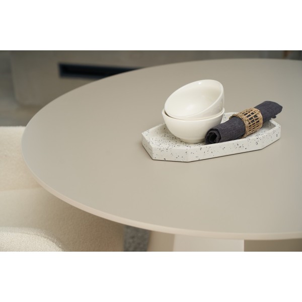 Стіл круглий поліуретановий МДФ TM-200-1 теплий пісок