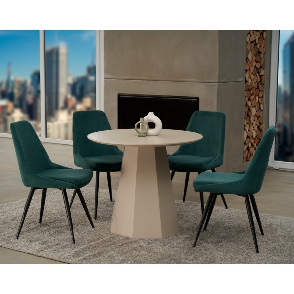 Стіл круглий поліуретановий МДФ TM-200-1 теплий пісок