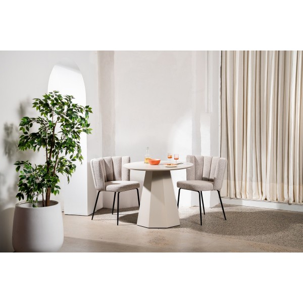 Стіл круглий поліуретановий МДФ TM-200-1 теплий пісок