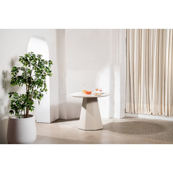 Стіл круглий поліуретановий МДФ TM-200-1 теплий пісок