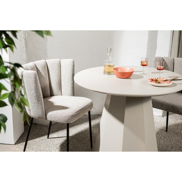 Стіл круглий поліуретановий МДФ TM-200-1 теплий пісок