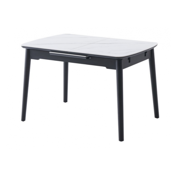 Керамічний стіл TM-76 білий мармур + чорний